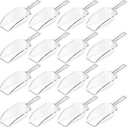 Hestya 4 Pcs Multi Purpose Clear Plastic Scoops for Candy Buffet Acrylic Kitchen Ice Food Popcorn Scoops for Protein Powders, Ice Cream, Coffee, Tea Jar (7.8 Inch)