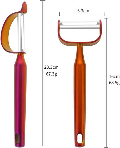 Stainless Steel Vegetable Peeler Gold 2 Pieces, with Potato Eye Remover & Swiveling Twin Blades, Y Shaped Titan Potato Peeler for Fruit & Veggie, Dishwasher Safe