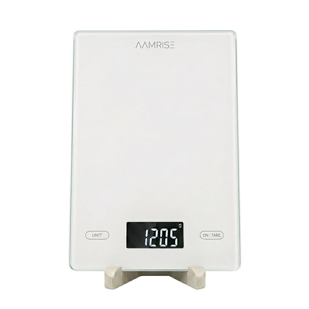 Extra Large Food Scale Grams and Ounces - Digital Food Scale with Countertop Stand – Tempered Glass Kitchen Scales with Backlit LCD, Multiple Units – 33LB/15KG Capacity and Auto Off Function