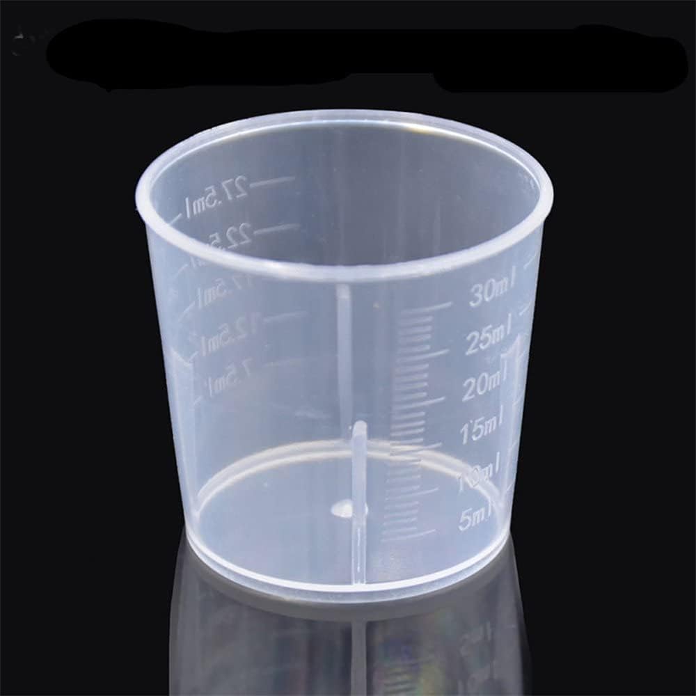 4 Pcs 100ml/3.4oz Plastic Graduated Cup Clear Measuring Cup Multipurpose Mixing Cups for Kitchen Cooking Medicine Measure Tool