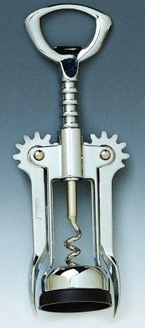 Chrome Plated Wing Corkscrew with Open Spiral Worm