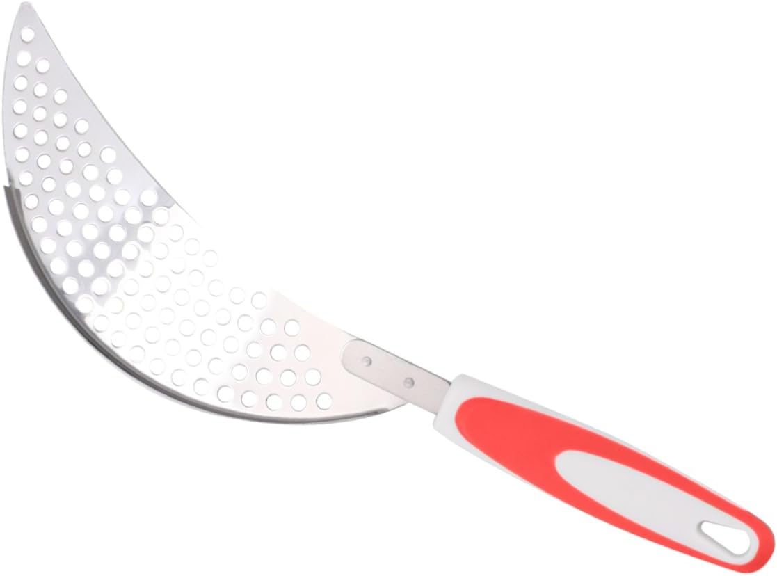 LABRIMP 14.57 Inch Stainless Steel Pot Strainer with Handle Pan Drainer Clip-on Kitchen Pasta Draining Tool for Safe Water Separation and Food Straining