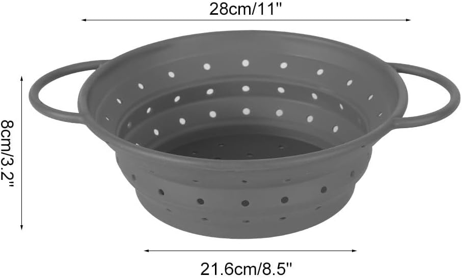 DONGKER Collapsible Colander Strainer,Foldable Silicone Draining Basket Fast Draining with Carrying Handle for Kitchen Fruits Vegetables