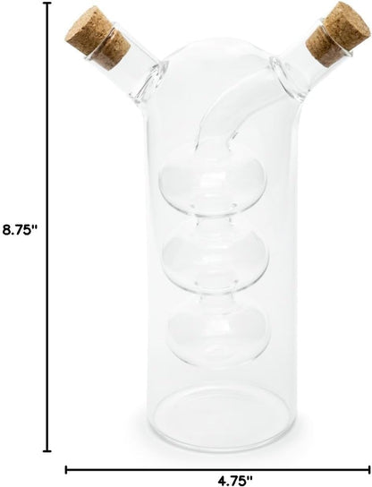 Fox Run 7050 Run Grape Motif Oil and Vinegar Cruet Dispenser Bottle, Clear Borosilicate Glass