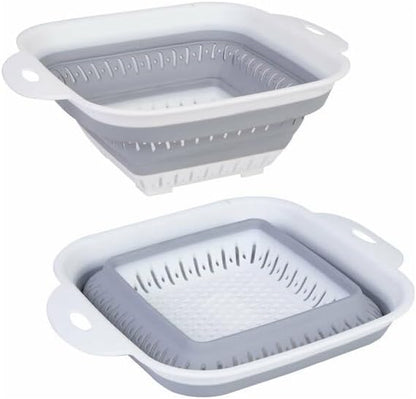 Collapsible Colanders (Strainers) for Fruit Vegetable Food Sizes (square)