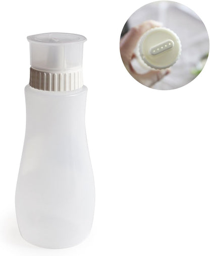 Squeeze Sauce Bottle 5 Holes Canister Design for Sauce Mayo Salad Vinegar Ketchup Honey Oil Container with Dust Lid 380ml (White)