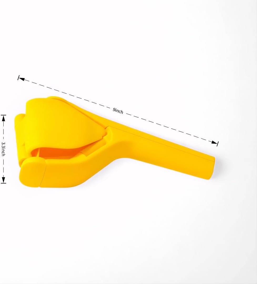 Lemon Squeezer Juicer Handheld, Max Juice Extraction Lemon Press Squeezer, Effortless Hand Citrus Squeezer With Built-In Strainer, Use For Lemon&Lime&Fruits&Orange&Cirtus Yellow