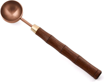 Rosewood Handle Coffee Scoops – Exquisite and Portable Stainless Steel Spoon with Long-Handled for Coffee (Silver, 5g Capacity)