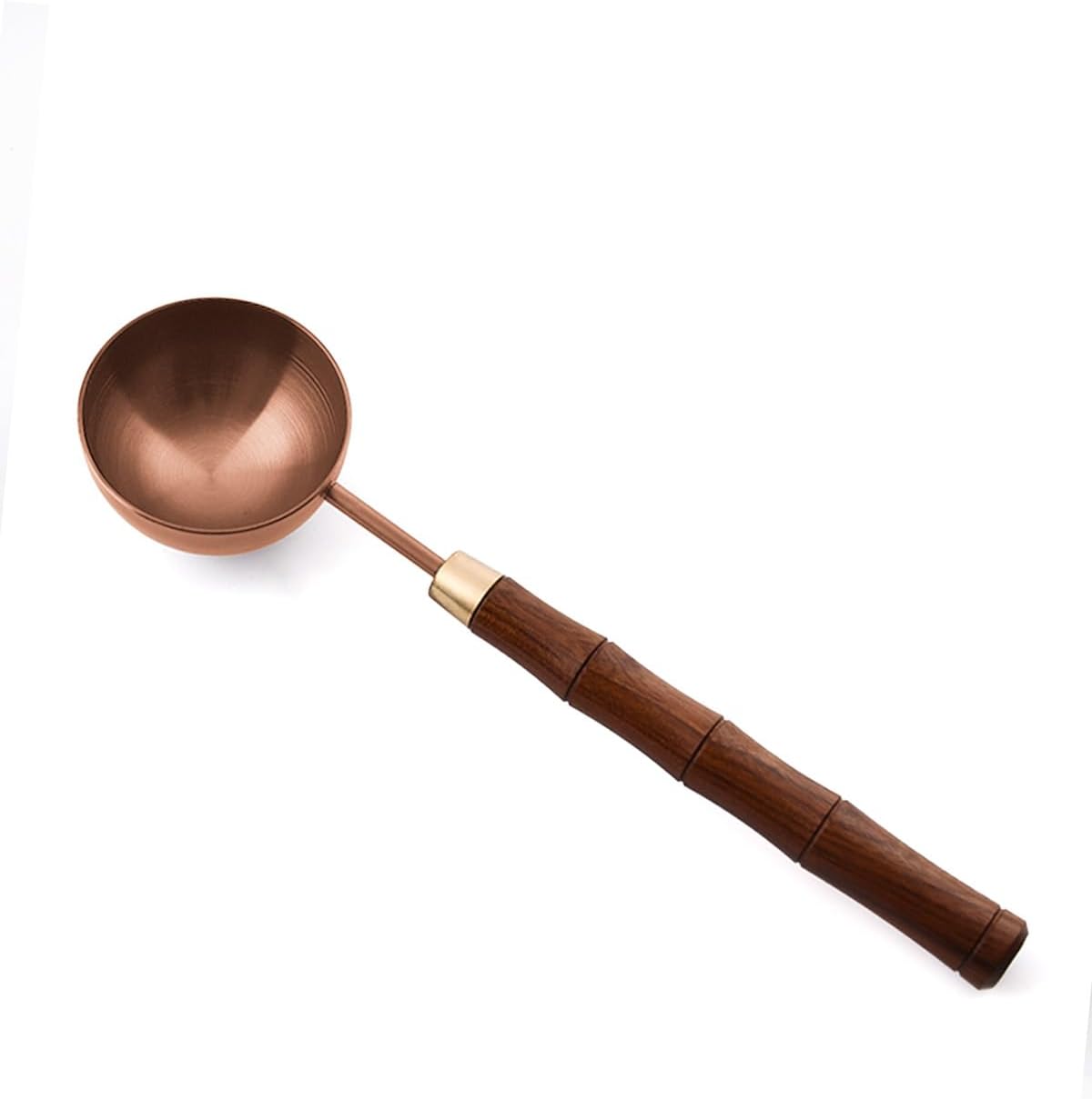 Rosewood Handle Coffee Scoops – Exquisite and Portable Stainless Steel Spoon with Long-Handled for Coffee (Silver, 5g Capacity)