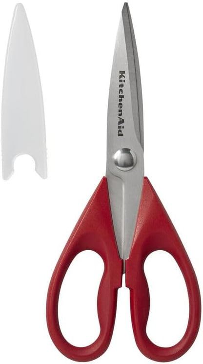 KitchenAid Multipurpose Shear Set, Versatile Scissors with Nutcracker, Bottle Opener, Ergonomic Handles with Protective Blade Covers, 2 Piece