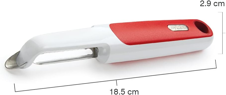 Zyliss Swivel Peeler – Ultra-Sharp Stainless Steel Blade for Potatoes, Carrots & Soft Fruits – Ergonomic Wheatstraw Grip – Built-in Eye Cutter & Safety Cover – Dishwasher Safe – Vegetable Peeler