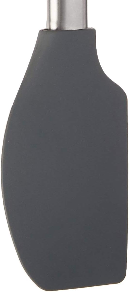 Tovolo Flex Core Silicone Spatula Spoonula Set of 2 for Non Stick Cast Iron Cooking & Baking, Dishwasher Safe Heat Resistant BPA Free Long Stainless Steel Handle Kitchen Utensil, Charcoal Gray