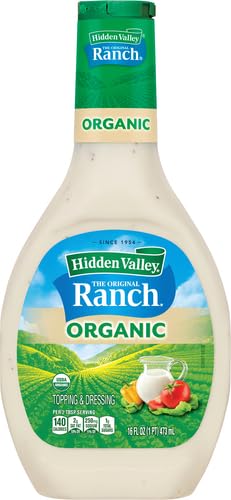 Hidden Valley Original Ranch Organic Salad Dressing & Topping, Gluten Free - 16 Ounce Bottle (Package May Vary)