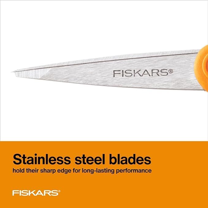 Fiskars Micro Trip Scissors, SoftGrip Precision Cutting Shears, Non-Stick Stainless Steel Blades, 5 inches