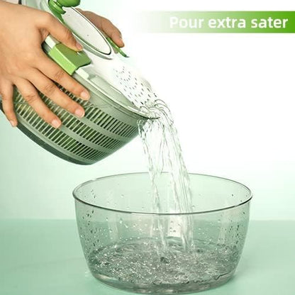 Salad & Lettuce Spinner,Large 4.2L - Quick Dry Fruit & Vegetable Washer with Locking Lid,Ergonomic Handle,BPA-Free (Green),Easy for Salads and Faster Food Prep