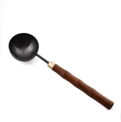 Rosewood Handle Coffee Scoops – Exquisite and Portable Stainless Steel Spoon with Long-Handled for Coffee (Silver, 5g Capacity)