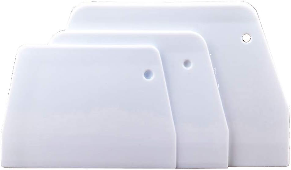 3 Pieces Dough Scraper Bowl Scraper Food-safe Plastic Dough Cutter Trapezoidal Plastic Scraper Practical Bench Scraper Multipurpose Food Scrappers for Bread Dough Cake Fondant Icing, White
