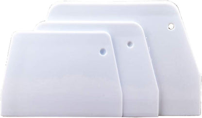 3 Pieces Dough Scraper Bowl Scraper Food-safe Plastic Dough Cutter Trapezoidal Plastic Scraper Practical Bench Scraper Multipurpose Food Scrappers for Bread Dough Cake Fondant Icing, White