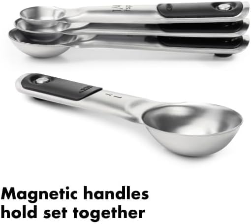 OXO Good Grips 4 Piece Stainless Steel Measuring Spoons with Magnetic Snaps