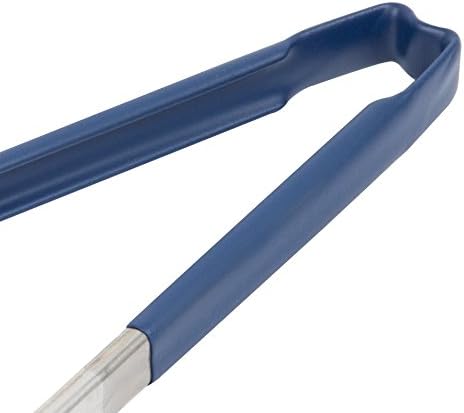 Vollrath 4781230 Jacob's Pride 12-Inch Scalloped Utility Tong (Stainless Steel, Kool-Touch Handle, Blue, NSF)