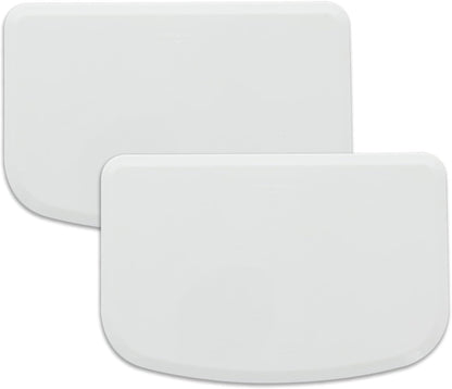 Plastic Bench Scraper for Baking - 2 White Bowl Scraper - Flexible Food Safe Dough Scraper Multipurpose Good Grip Curved and Flat Edge Dough Cutter - Essential Pan Scraper for Kitchen Use - RamPro