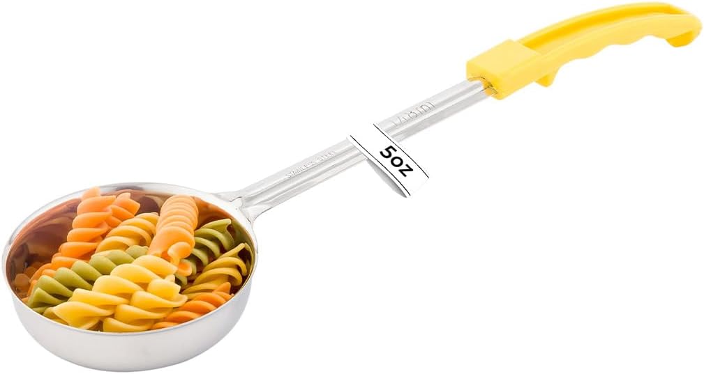 Restaurantware Met Lux 6 Ounce Portion Ladle 1 With Black Handle Portion Serving Spoon - Does Not Corrode Dishwashable Stainless Steel Portion Control Serving Utensil Multipurpose