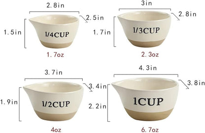 Ceramic Milk Measuring Cup Egg Measuring Bowl Baking Bowl, set of 4