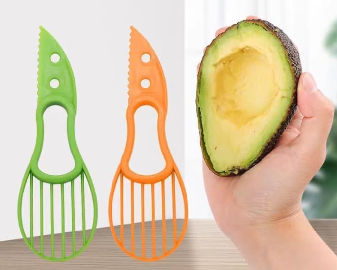 Avocado Cutter Tool - 3-in-1 Avocado Slicer and Pitter, 3.97" long x 2.28" Perfect for Mashing and Making Guacamole (Green)