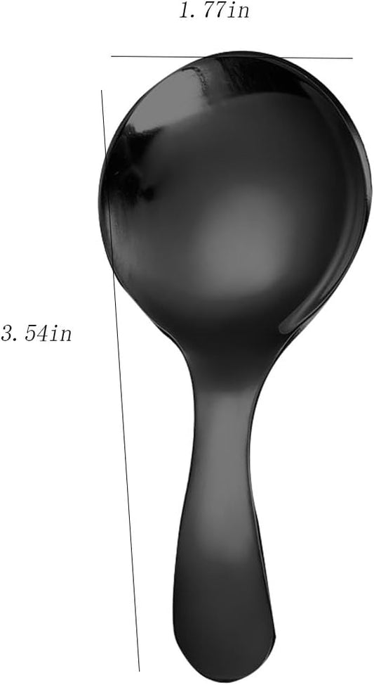 6 Pcs Stainless Steel Mini Spoon Short Handle Small Round Suitable For Dessert, Tea, Coffee, Cake, Sugar, Ice Cream Coffee Tea Spoon. (Silver A)