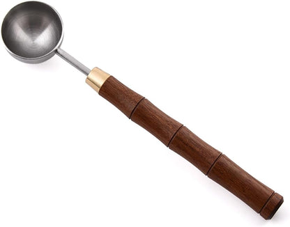 Rosewood Handle Coffee Scoops – Exquisite and Portable Stainless Steel Spoon with Long-Handled for Coffee (Silver, 5g Capacity)