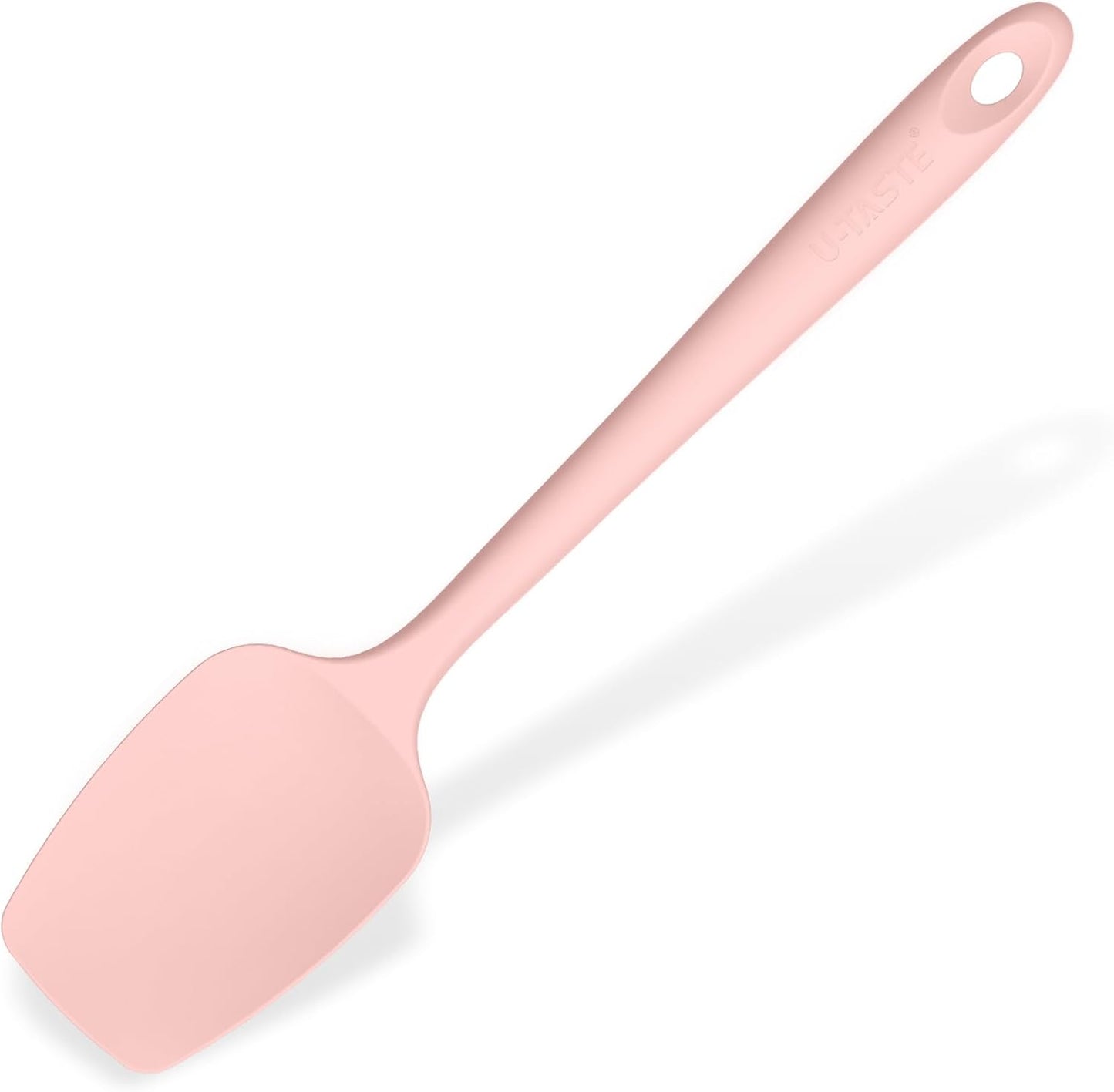 Heat Resistant Silicone Large Spatula: U-Taste 600ºF High Heat Flexible 11.38in Silicon Mixing Stirring Cooking Scraping Baking Bowl Scraper Seamless Spreader for Kitchen Nonstick Cookware (Aqua Sky)