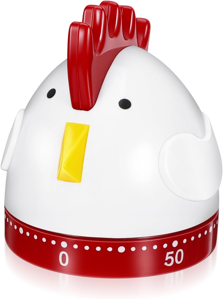 Mechanical Kitchen Timer, Easter Chicken Timer, Wind Up 60 Minutes Manual Countdown, Loud Alarm Animal Rooster Rotating Time Reminder for Cooking, Baking, Kids Study, Classroom