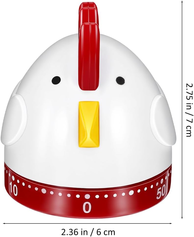 Mechanical Kitchen Timer, Easter Chicken Timer, Wind Up 60 Minutes Manual Countdown, Loud Alarm Animal Rooster Rotating Time Reminder for Cooking, Baking, Kids Study, Classroom