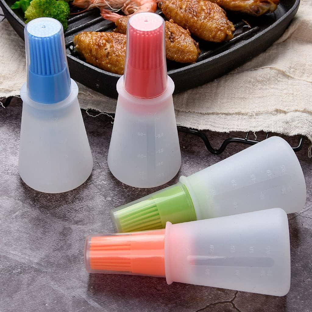 Silicone Oil bottle brush，BBQ/Pastry Basting Brushes,Silicone Cooking Grill Barbecue Baking Pastry Oil/Honey/Sauce Bottle Brush (4 PCS,Multicolor)
