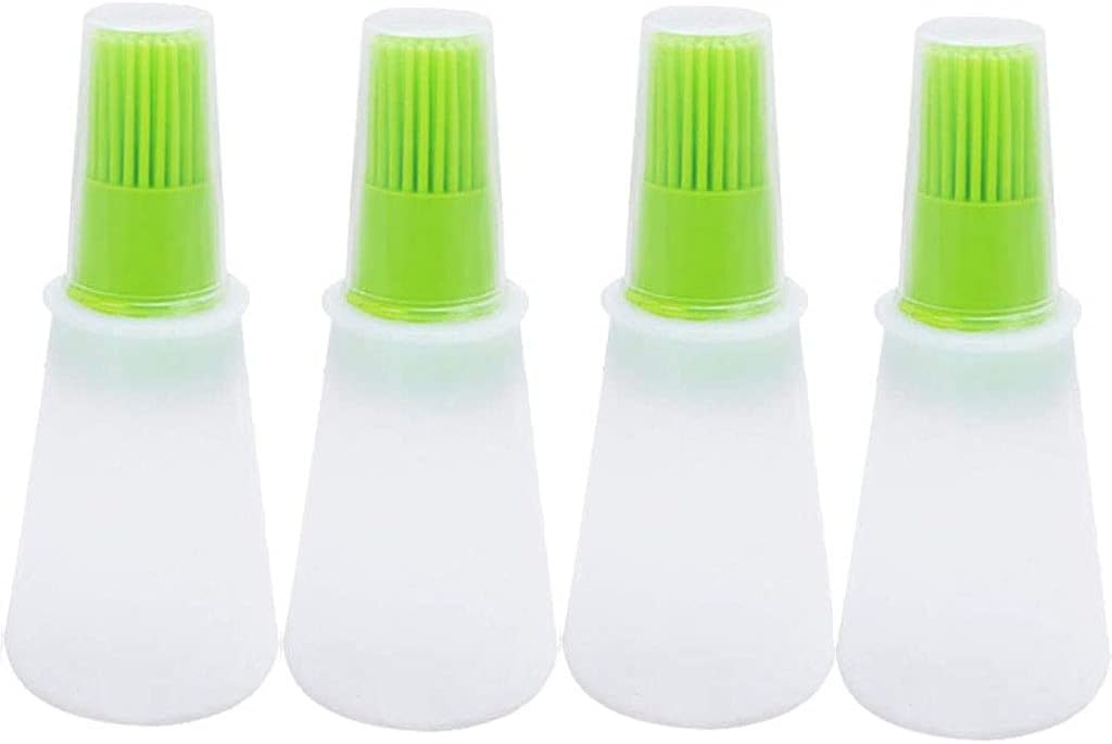 Silicone Oil bottle brush，BBQ/Pastry Basting Brushes,Silicone Cooking Grill Barbecue Baking Pastry Oil/Honey/Sauce Bottle Brush (4 PCS,Multicolor)
