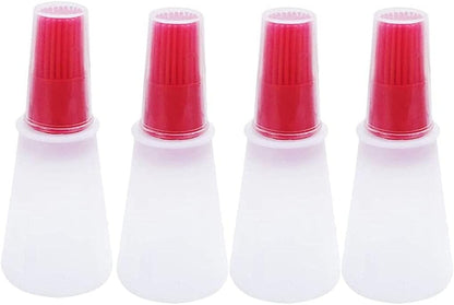 Silicone Oil bottle brush，BBQ/Pastry Basting Brushes,Silicone Cooking Grill Barbecue Baking Pastry Oil/Honey/Sauce Bottle Brush (4 PCS,Multicolor)