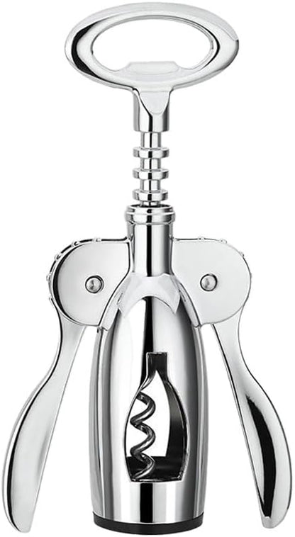 Wine Opener Wing Corkscrew - Ergonomic Stainless Steel Lever, Built - in Bottle Opener, Durable Wine Key for Home Bar Use(1Pack)