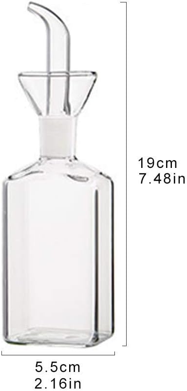 LandHope Oil Bottle Glass Olive Oil Dispenser Bottle Glass Cooking Oil Vinegar Measuring Dispenser with Spout for Kitchen and BBQ (500 ml/17 oz,2 Pack)