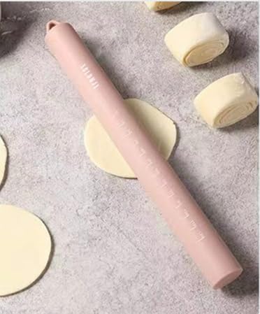 Small stainless Steel Inner Core Silicone Rolling Pin Non-stick Dough Roller (Green)