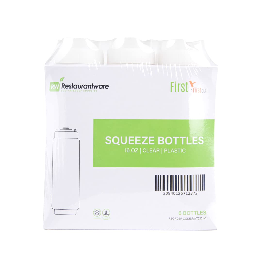 Restaurantware 32oz. FIFO Inverted Plastic Squeeze Bottle with Refill and Dispensing Lids - First In First Out - Perfect for Restaurants Catering and Food Trucks - 1ct box