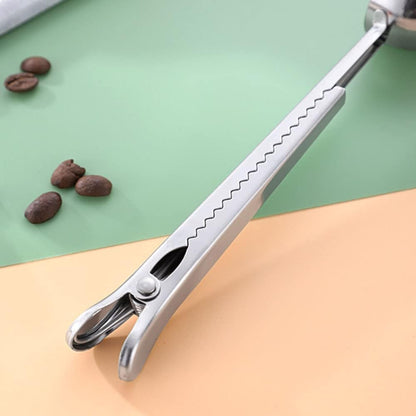 Coffee Scoop Clip Stainless Steel Tablespoon Coffee Spoon With long handle Multifunction Sealing Bag Clip For Tea, Coffee, Protein Powder, Instant Drinks, Kitchen Tools