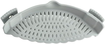 Strainer For Pasta Vegetable Noodles Pot Bowl, Adjustable Clip on Colander Pour Spout, Kitchen Gadget (Green)