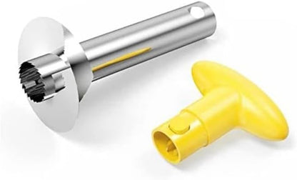 Pineapple Corer Slicer Peeler Stainless Steel for Diced Fruit Rings All in One (Yellow)
