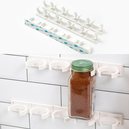 Spice Clip Grippers For Cabinet Doors - Organizer for Spices - Spice Rack Holds15 Spice Jars - Extemely Strong 3M Adhesive Gripper In White For Pantry 15 Ct