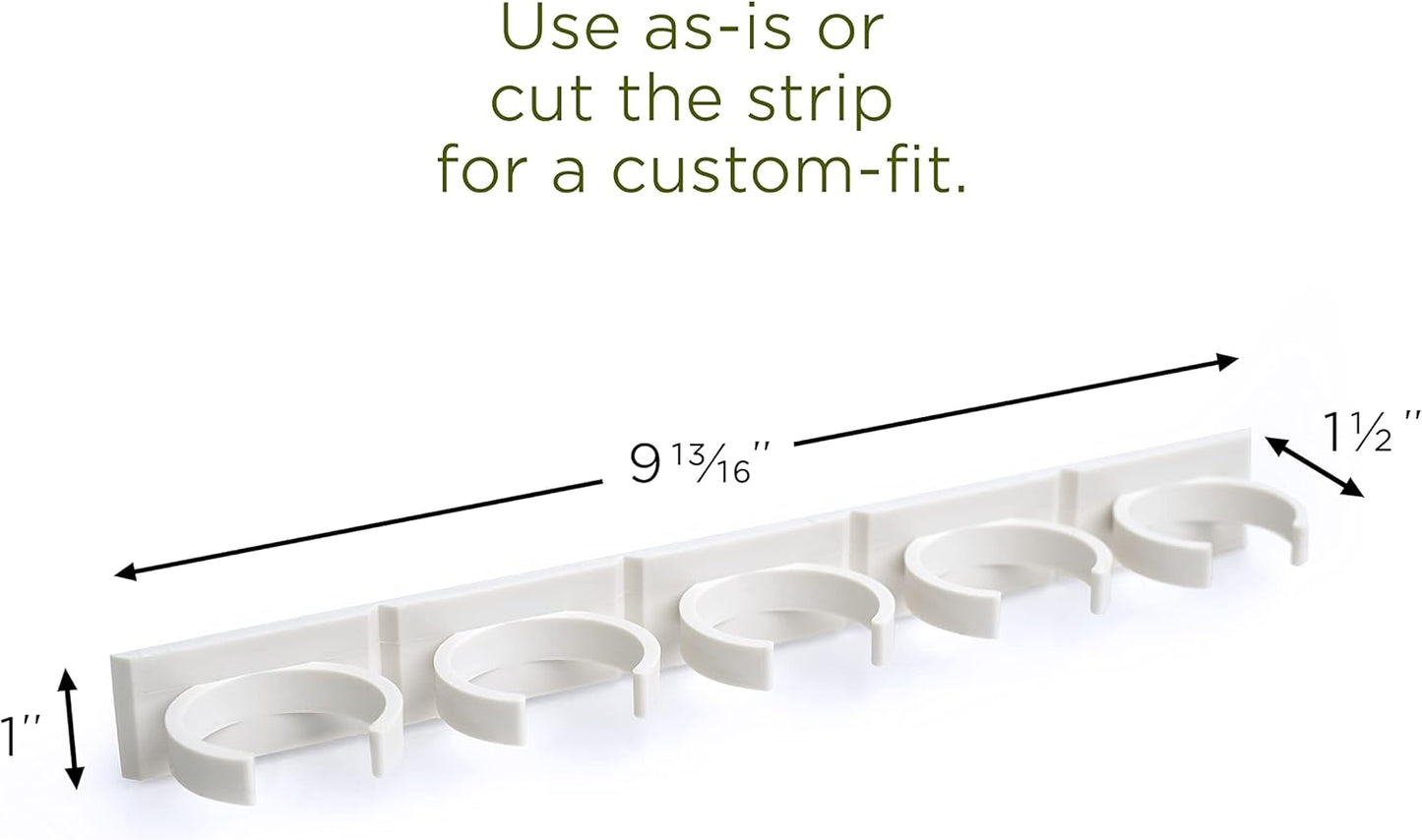Spice Clip Grippers For Cabinet Doors - Organizer for Spices - Spice Rack Holds15 Spice Jars - Extemely Strong 3M Adhesive Gripper In White For Pantry 15 Ct