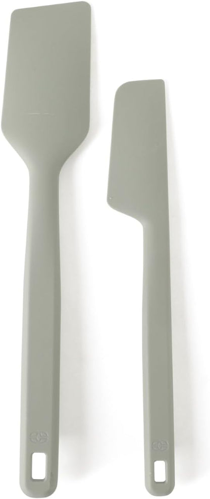 Calphalon Prime Scraper Set, 2-Piece Silicone Kitchen Scraper Set, Flexible Baking & Cooking Scrapers, Heat-Resistant Nonstick-Safe Tools with Ergonomic Handles, Navy