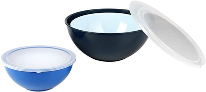 BoxedHome BPA Free Plastic Round Mixing Bowl with Lids, 12 Pack Nesting Bowls with Lids Set, Microwave and Dishwasher Safe Prep & Serving Bowls Great for Mixing, Baking, Serving (Pink, 12pcs)