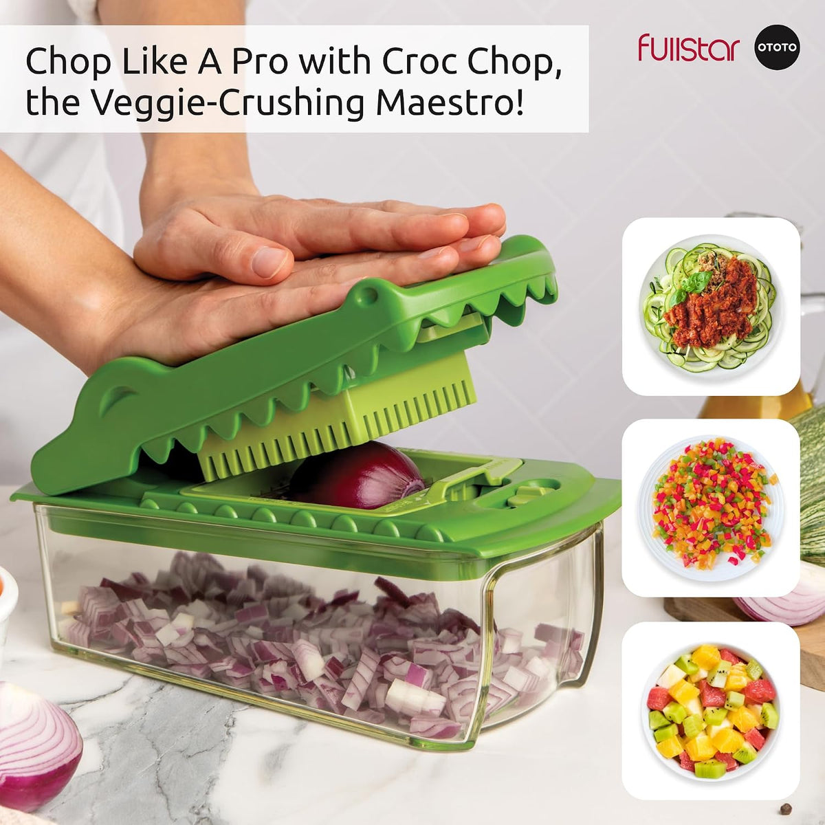 X OTOTO Croc Chop - Vegetable Chopper & Spiralizer