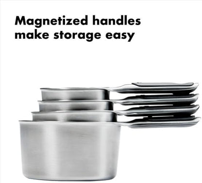 OXO Good Grips 4 Piece Stainless Steel Measuring Spoons with Magnetic Snaps