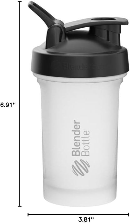 BlenderBottle Classic V2 Shaker Bottle Perfect for Protein Shakes and Pre Workout, 28-Ounce, Clear/Black